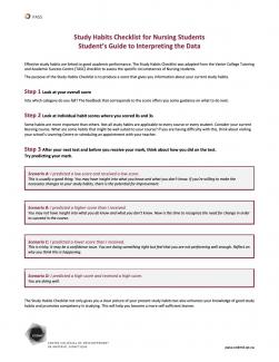 Study Habits Checklist - Student's Guide to Interpreting the Data