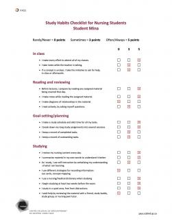 Study Habits Checklist for Nursing Students - Student Mina
