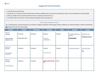 Suggested Study Schedule