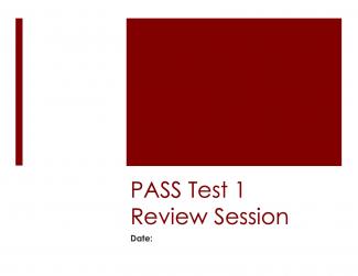 Test 1 Review Session Entire Class