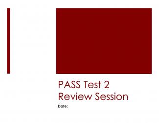 Test 2 Review Session Entire Class